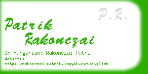 patrik rakonczai business card